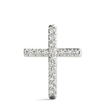 14K White Gold Diamond Cross Pendant Jewelry