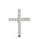 White Platinum Diamond Religious Cross Pendant