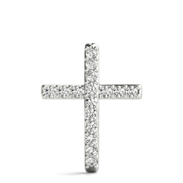 White Platinum Diamond Religious Cross Pendant