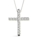 White Platinum Diamond Religious Cross Pendant