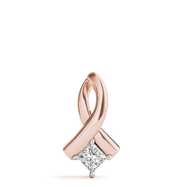 Rose Gold Square Diamond Pendant | Lab Grown