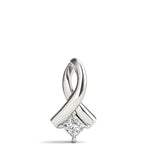 14K White Gold Square Diamond Pendant