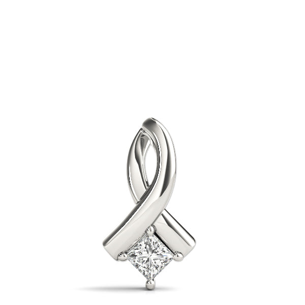 White Gold 0.32CT Square Diamond Pendant