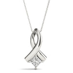 0.32ct Square Diamond Platinum Pendant