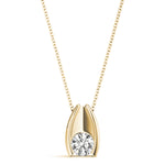 18K Yellow Gold Diamond Solitaire Pendant