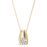 18K Yellow Gold Diamond Solitaire Pendant