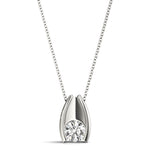White Platinum 0.33ct Lab Diamond Solitaire Pendant