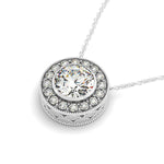 White Gold Multi-Diamond Halo Pendant