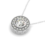 White Gold Multi-Diamond Halo Pendant