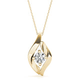 18K Yellow Gold Lab Diamond Solitaire Pendant