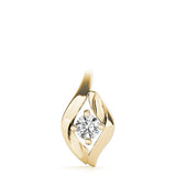 14K Yellow Gold Round Lab Diamond Pendant