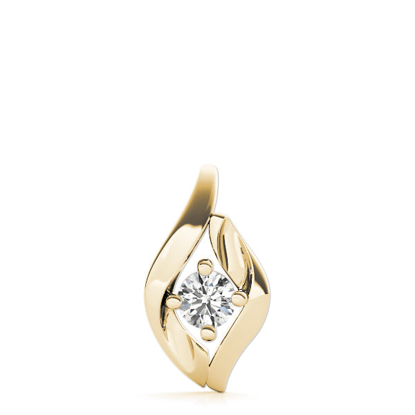 18K Yellow Gold Lab Diamond Solitaire Pendant