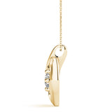 14K Yellow Gold Round Lab Diamond Pendant