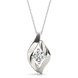 White Platinum 0.33ct Lab Diamond Solitaire Pendant