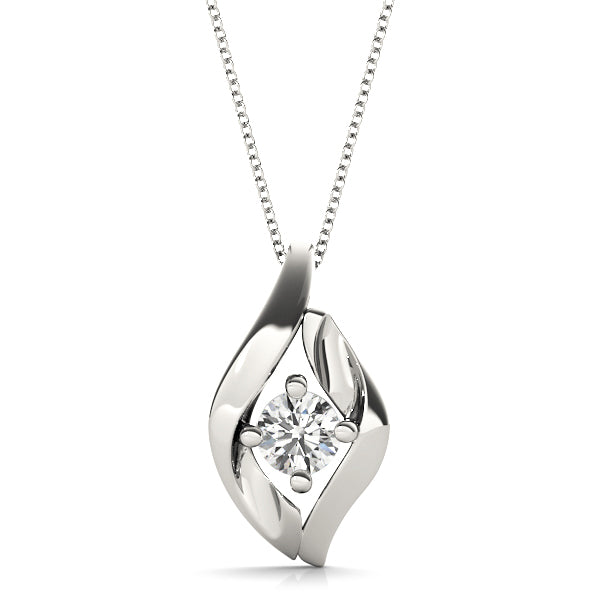 White Platinum 0.33ct Lab Diamond Solitaire Pendant