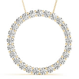 14K Yellow Gold Lab Diamond Circle Pendant
