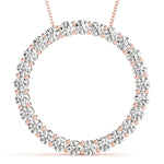 18K Rose Gold Lab Diamond Circle Pendant