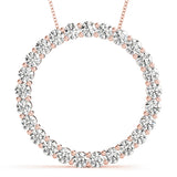 18K Rose Gold Lab Diamond Circle Pendant