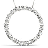 18K White Gold Diamond Circle Pendant