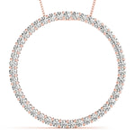 Rose Gold Circle Diamond Pendant Jewelry