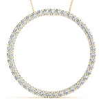 14K Yellow Gold Multi-Diamond Circle Pendant