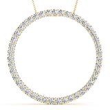 14K Yellow Gold Multi-Diamond Circle Pendant