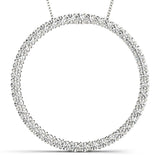 Platinum White Diamond Circle Pendant