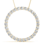 14K Yellow Gold Lab Diamond Circle Pendant