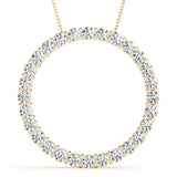 14K Yellow Gold Lab Diamond Circle Pendant