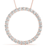 14K Rose Gold Lab Diamond Circle Pendant
