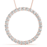 14K Rose Gold Lab Diamond Circle Pendant