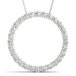 14K White Gold Lab Diamond Circle Pendant