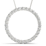 14K White Gold Lab Diamond Circle Pendant