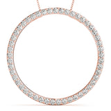 18K Rose Gold Lab Diamond Circle Pendant