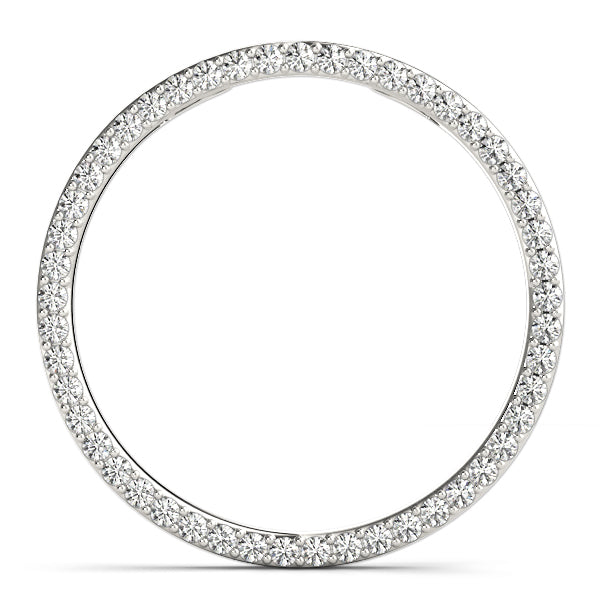 14K White Gold Diamond Circle Pendant