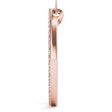 18K Rose Gold Lab Diamond Circle Pendant