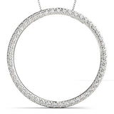 14K White Gold Diamond Circle Pendant