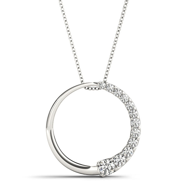 18K White Gold Diamond Journey Pendant