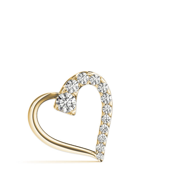18K Yellow Gold Diamond Heart Pendant