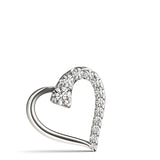 14K White Gold Lab Diamond Heart Pendant