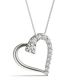 18K White Gold Lab Diamond Heart Pendant