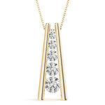 14K Yellow Gold Diamond Journey Pendant