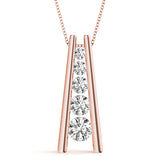 14K Rose Gold Lab Diamond Journey Pendant