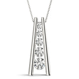 18K White Gold Lab Diamond Journey Pendant