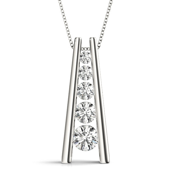 18K White Gold Lab Diamond Journey Pendant
