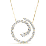 14K Yellow Gold Round Diamond Journey Pendant
