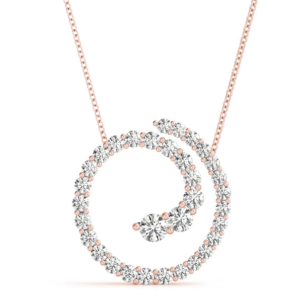 14K Rose Gold Lab Diamond Journey Pendant