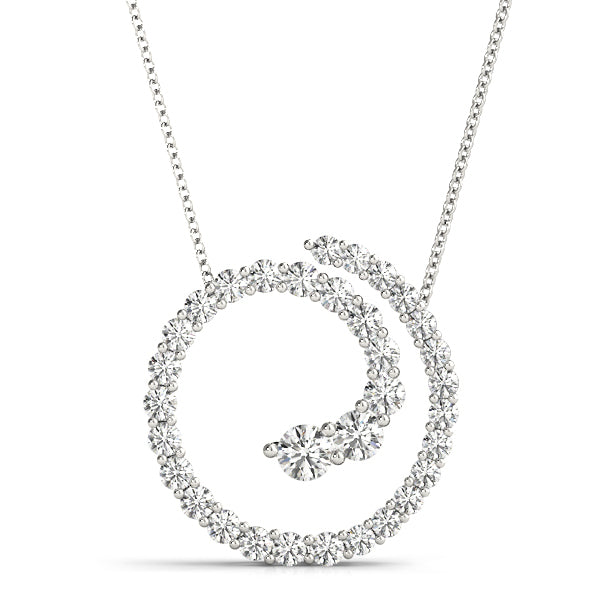 14K White Gold Lab Diamond Journey Pendant