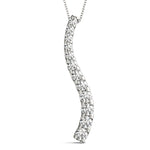 14K White Gold Lab Diamond Journey Pendant