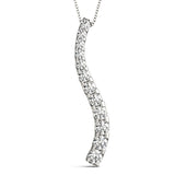 14K White Gold Lab Diamond Journey Pendant